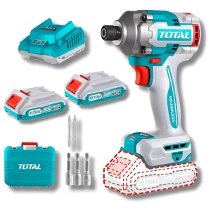 Atornillador de Impacto Inalámbrico 20V 1/4" con 2 Baterías