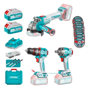 Combo total 20v Taladro Amoladora Y Llave De Impacto con 2 Baterias