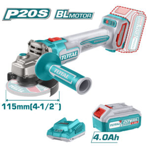 Amoladora a batería TOTAL 20v con Batería 4A Y Cargador incluidos