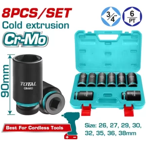 Set 8 Bocallave Alto Impact Enc 3/4 Largo Total