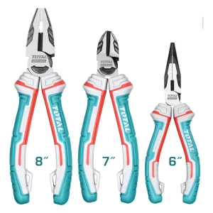 Set De 3 Pinzas Y Alicate Total Universal Punta 8'' 7'' 6''