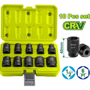Juego 10 bocallave de Impacto 1/2" Cr-V Dyllu Dtms1d01