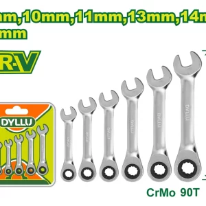 Set 6 Llaves Combinadas Cortas Criquet  Dyllu By Total