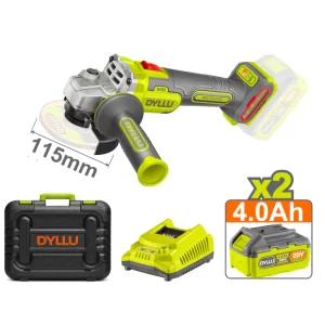 Amoladora Inalámbrica 20V Brushless DYLLU + 2 Bat 4Ah + Maletín