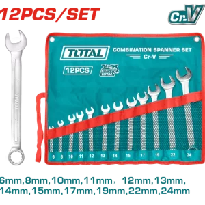 Set 12 Llaves Combinadas Industriales 6-24mm TOTAL - THT1022121