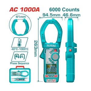 Pinza Amperométrica Digital 1000A Total TMT7610001