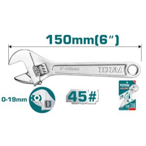 Llave Francesa Ajustable 150mm Industrial Total THT101063