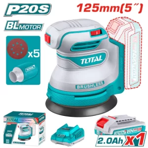 Lijadora Roto Orbital 20V Brushless TOTAL 125mm - Kit Completo